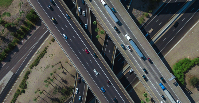 Autobahnansicht von oben