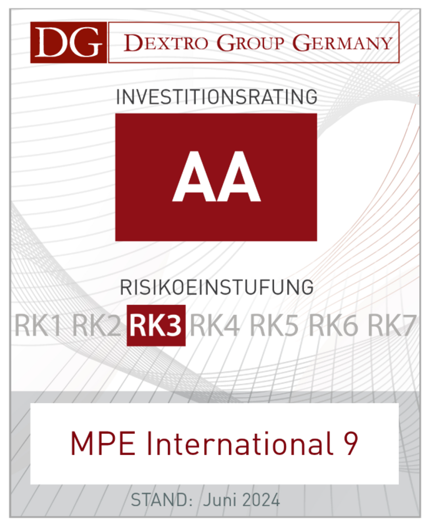 Dextro Stabilitätsanalyse mit der Bewertung AA für den MPE International 9